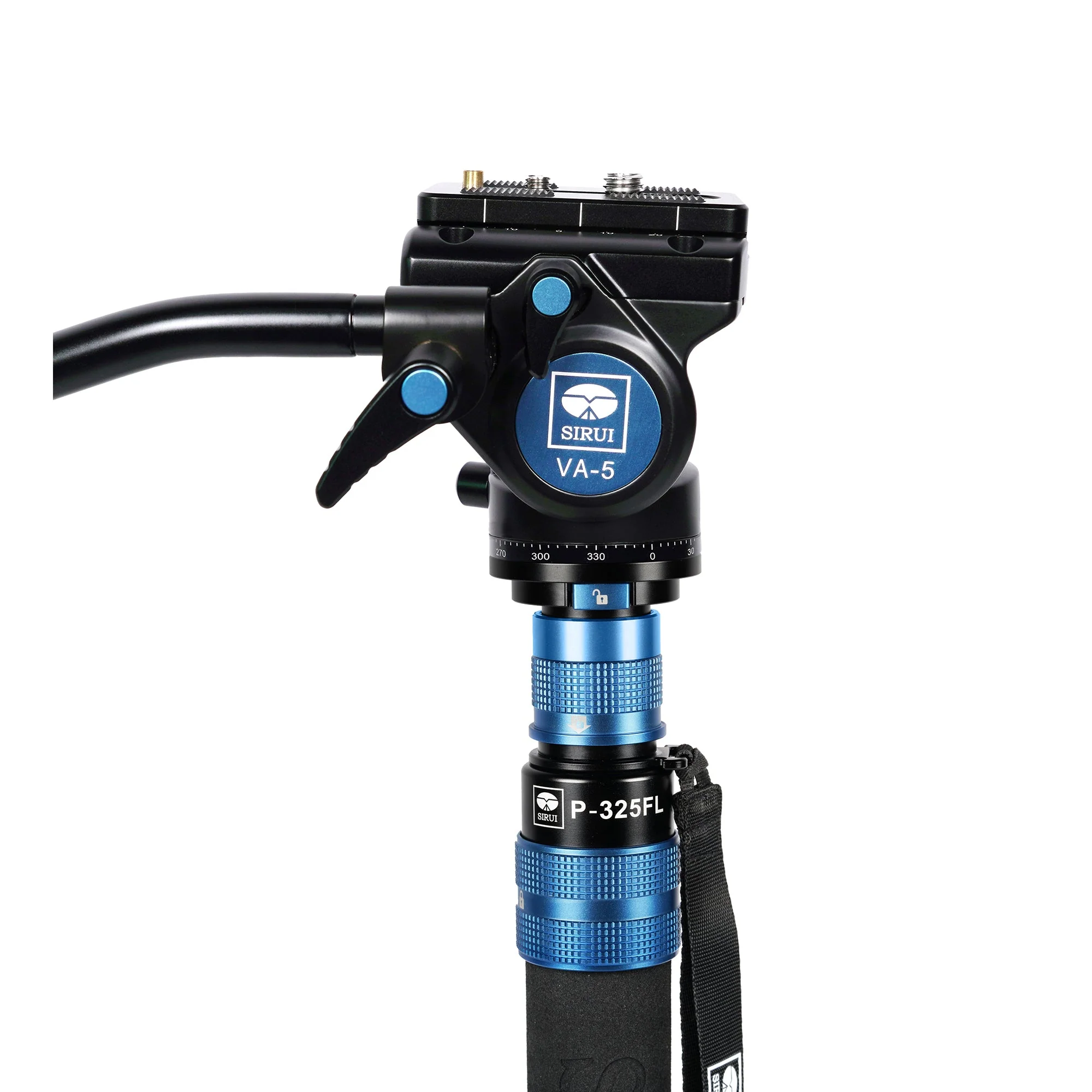 SIRUI P-325FL Carbon Einbeinstativ 178 cm mit Standspinne + Videoneiger VA-5 - Image 2