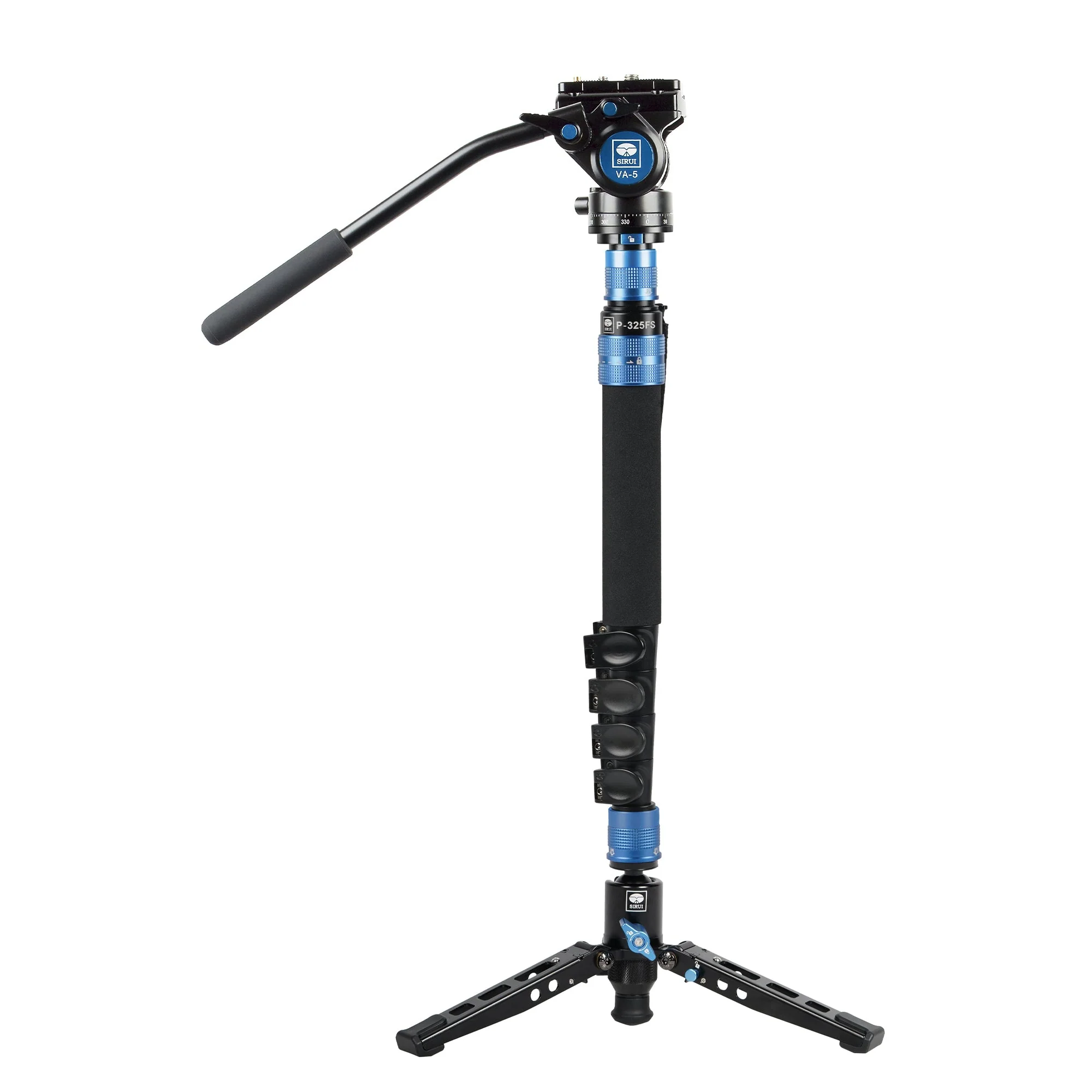 SIRUI P-325FS Carbon Einbeinstativ 148 cm mit Standspinne + Videoneiger VA-5