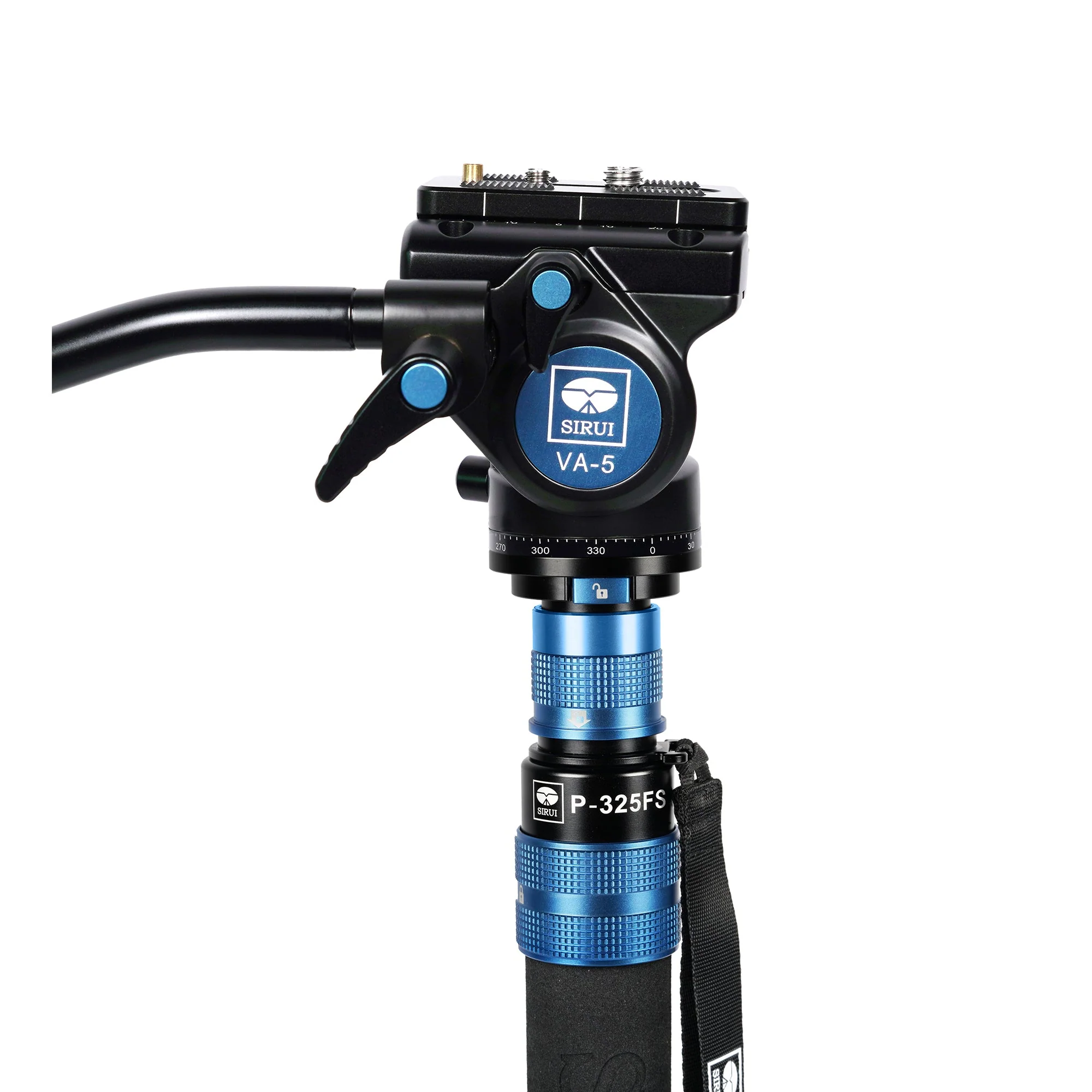 SIRUI P-325FS Carbon Einbeinstativ 148 cm mit Standspinne + Videoneiger VA-5 - Image 2
